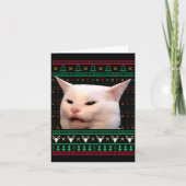 Woman Yelling At A Cat Ugly X-mas Sweaters Funny M カード (正面)