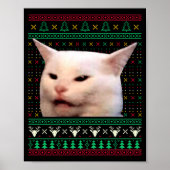 Woman Yelling At A Cat Ugly X-mas Sweaters Funny M ポスター (正面)