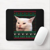 Woman Yelling At A Cat Ugly X-mas Sweaters Funny M マウスパッド (マウス)