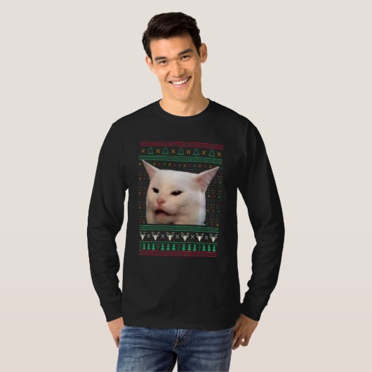 Woman Yelling at a Cat Ugly X mas Sweaters  Meme D Tシャツ (正面フル)