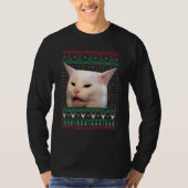 Woman Yelling at a Cat Ugly X mas Sweaters  Meme D Tシャツ (正面)