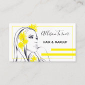 Woman Yellow flowers in Hair エレガント Make artist 名刺 (正面)