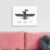 WomanLifeFreedom Faravaharブラックキャンバス印刷 キャンバスプリント (インサイチュ (リビング))