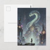  Womanon a Precipice Overlooking on Ancient City ポストカード (正面/裏面)