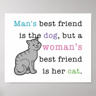 Woman's 最高の Friend - Her Catポスター ポスター