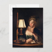 Woman's 読 by a紙 – ベルシェード1766 (油オン) ポストカード (正面/裏面)