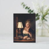 Woman's 読 by a紙 – ベルシェード1766 (油オン) ポストカード (スタンド正面)