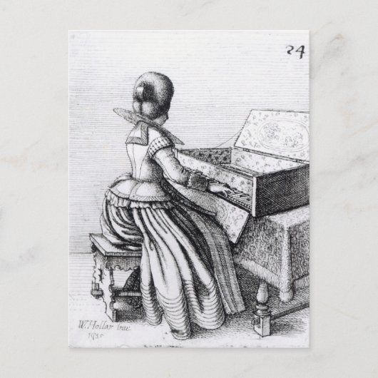 Woman's 遊 at a Keyboard, 1635 ポストカード (正面)
