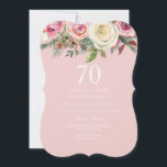 womans 70th birthday party invite 招待状<br><div class="desc">女性の70歳の誕生日パーティー招待状</div>
