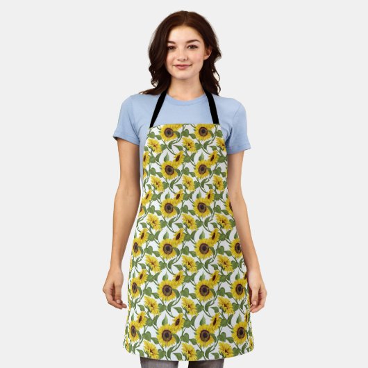 Woman's aprons, soft apron gift for her, gardening エプロン (着用した状態)