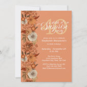 Woman's Autumn Flower Surprise 40th Birthday 招待状 (正面)