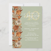 Woman's Autumn Flower Surprise 40th Birthday 招待状 (正面)