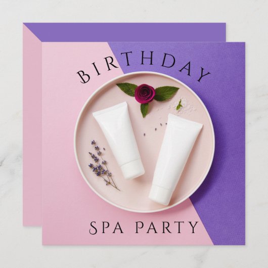 Womans Birthday Spa Day 招待状 (正面/裏面)