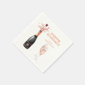 Woman's Elegant Popping Champagne Retirement スタンダードカクテルナプキン (角)