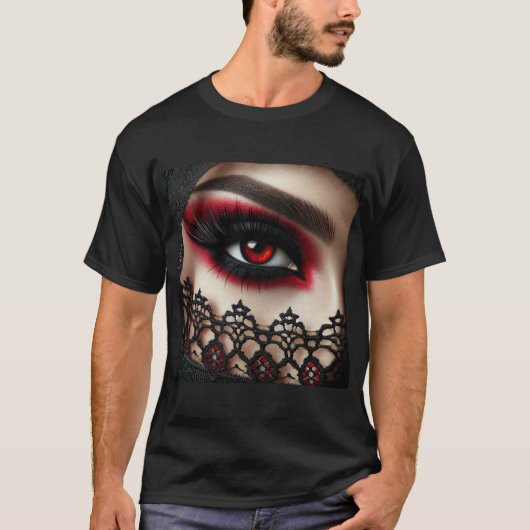 Woman's eye with a striking red iris tシャツ (正面)