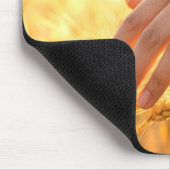 Woman's Hand Touching Wheat Tassels マウスパッド (コーナー)