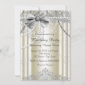 Woman's Ivory Pearl Birthday Bash 招待状 (正面)