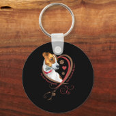 Womans Jack Russell Terrier Shirt Parson Russell T キーホルダー (正面)