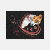 Womans Jack Russell Terrier Shirt Parson Russell T フリースブランケット (正面(横))