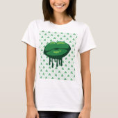 Woman's Lips St. Patrick's Day Design-66677 Tシャツ (正面)