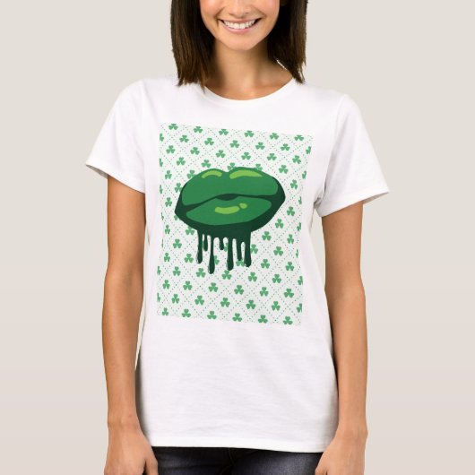 Woman's Lips St. Patrick's Day Design-66678 Tシャツ (正面)