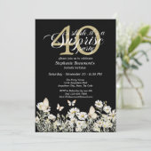 Woman's White Wildflower Surprise 40th Birthday 招待状 (スタンド正面)