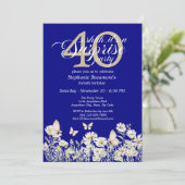 Woman's White Wildflower Surprise 40th Birthday 招待状 (スタンド正面)