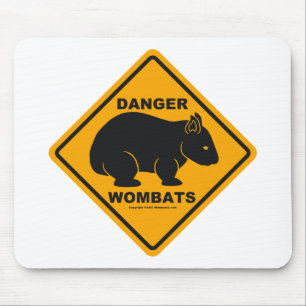 Wombatの危険の交通標識 マウスパッド