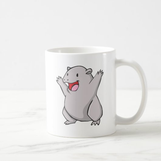 Wombatの幸せな共通の漫画 コーヒーマグカップ (右)