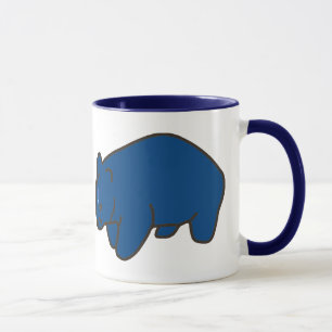 Wombatの青い陶磁器のマグ マグカップ