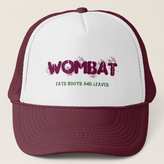 Wombatは、根および葉を食べます キャップ (正面)