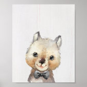 Wombat Bowtie Nursery Art Print ポスター (正面)