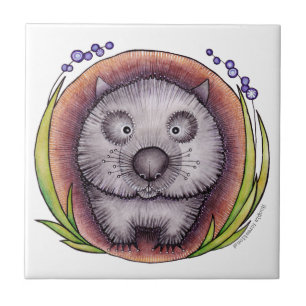 「Wombie」wombatのタイルかTrivet タイル