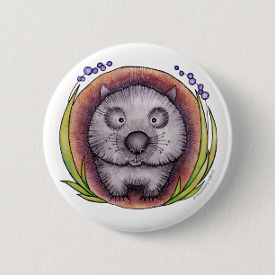 「Wombie」wombatボタンのバッジ 缶バッジ