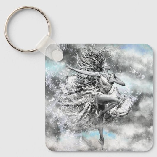 Women踊りin the Clouds Keychain - 感じ's キーホルダー (正面)