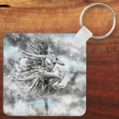 Women踊りin the Clouds Keychain - 感じ's キーホルダー (裏面)