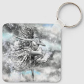 Women踊りin the Clouds Keychain - 感じ's キーホルダー (裏面)