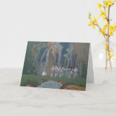 Women踊りwith Moon カード (黄色い花)