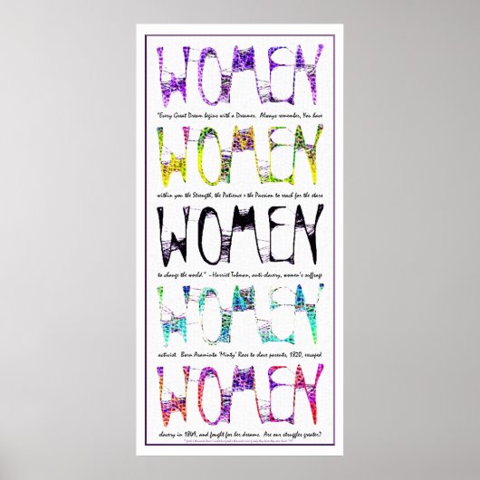 WOMEN 2012 to 'Always Remember' Harriet Tubman ポスター (正面)