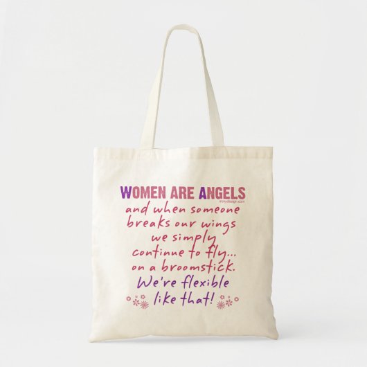 Women are Angels Funny Poem トートバッグ (正面)