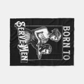 Women Are Born To Serve Men Funny Retro Girl  フリースブランケット (正面(横))