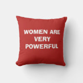 WOMEN ARE VERY POWERFUL Throw pillow polyester 16x クッション (正面)