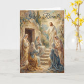 Women at the Garden Tomb Easter Card カード (黄色い花)