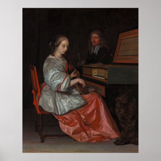 Women at Virginal with Cittern — Old Master ポスター (正面)