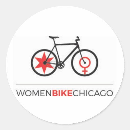 Women Bike Chicago – アーバンアップライトデザイン ラウンドシール (正面)