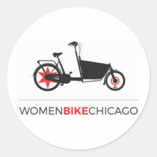 Women BIke Chicago – カーゴバイクデザインシール ラウンドシール (正面)