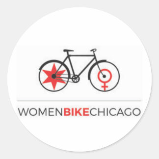 Women Bike Chicago – コミューターバイクデザインスタンプ ラウンドシール