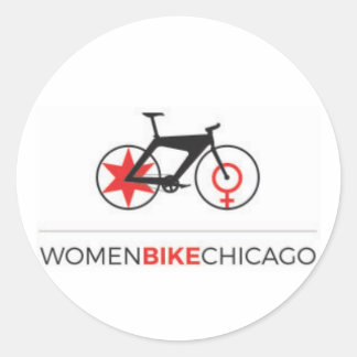 Women Bike Chicago - Bike お洒落 Stickers ラウンドシール