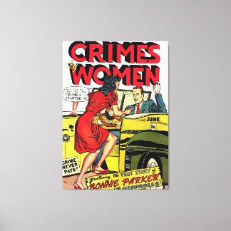 Women_Bonnie Parkerによるヴィンテージ漫画 キャンバスプリント
