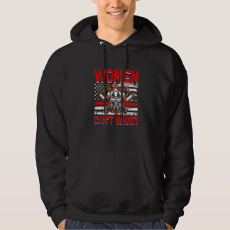 Women Can't What Firefighter American Flag Funny F パーカ